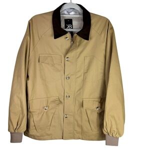 Mens Vintage Style Chore Coat Barn Jacket Khaki Brown Collar Cotton XXL NWT
